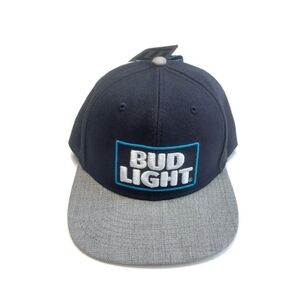 Bud Light Snapback Baseball Hat Cap Adjustable Blue Gray H3 Headwear